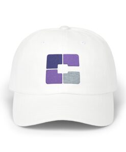 Classic Dad Cap with Purple & Silver Geometric Logo